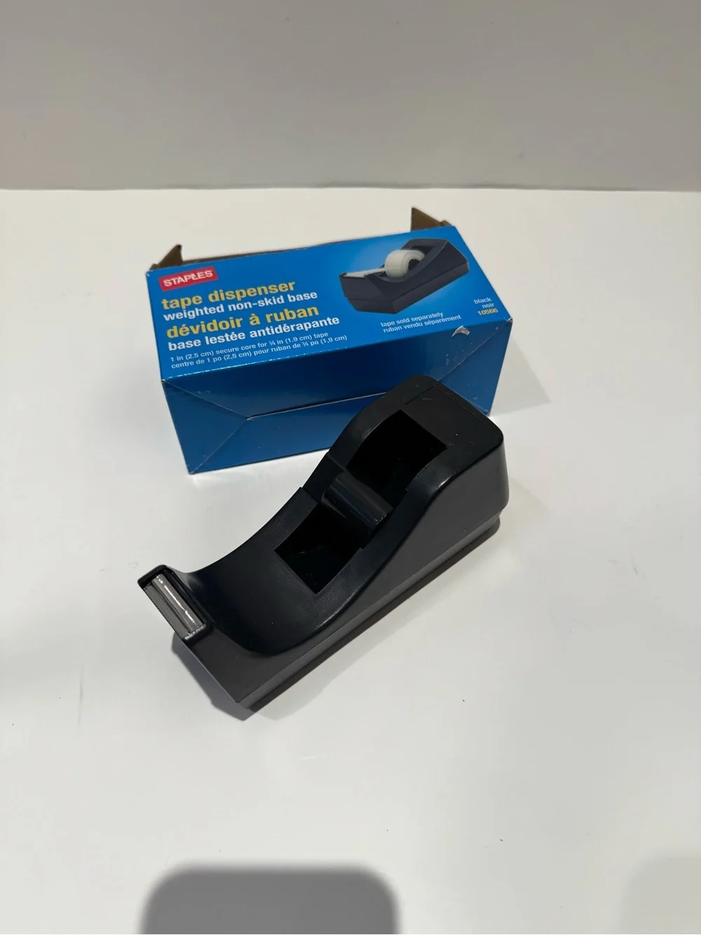 Staples Black Weighted Tape Dispenser - Non-Skid Base Office Desk Supply